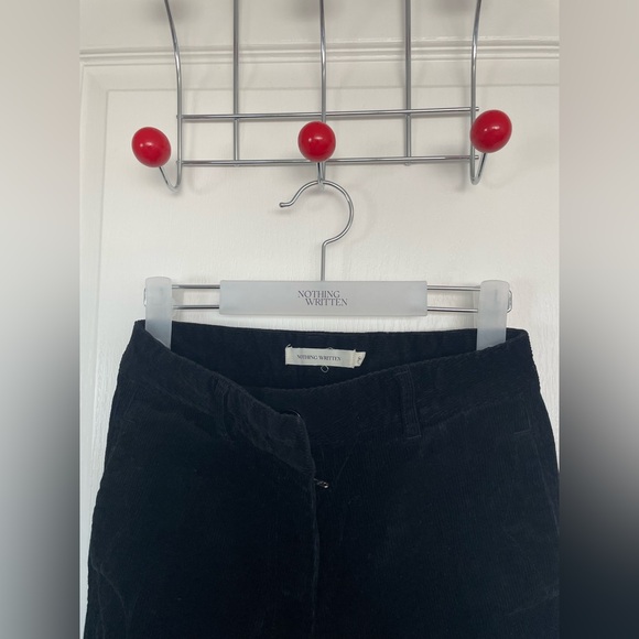 Nothing Written, Black Stretch Cotton Corduroy Straight Leg Pants - Picture 3 of 9